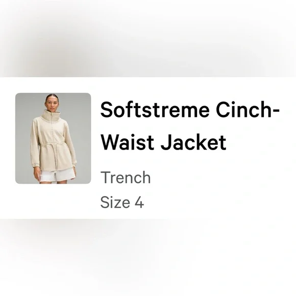 LULULEMON softstreme cinch waist jacket - Picture 4 of 4